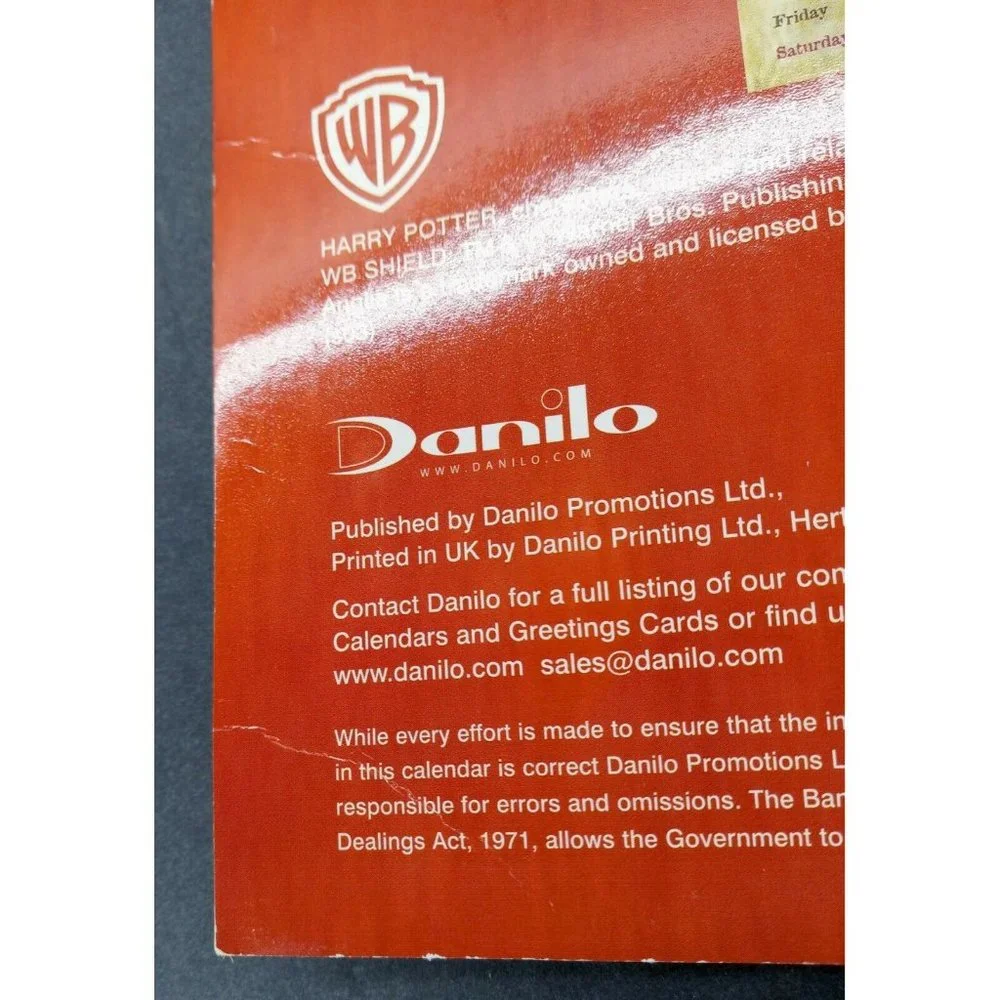 Harry Potter Long 2004 Wall Calendar From UK Vintage 16.5